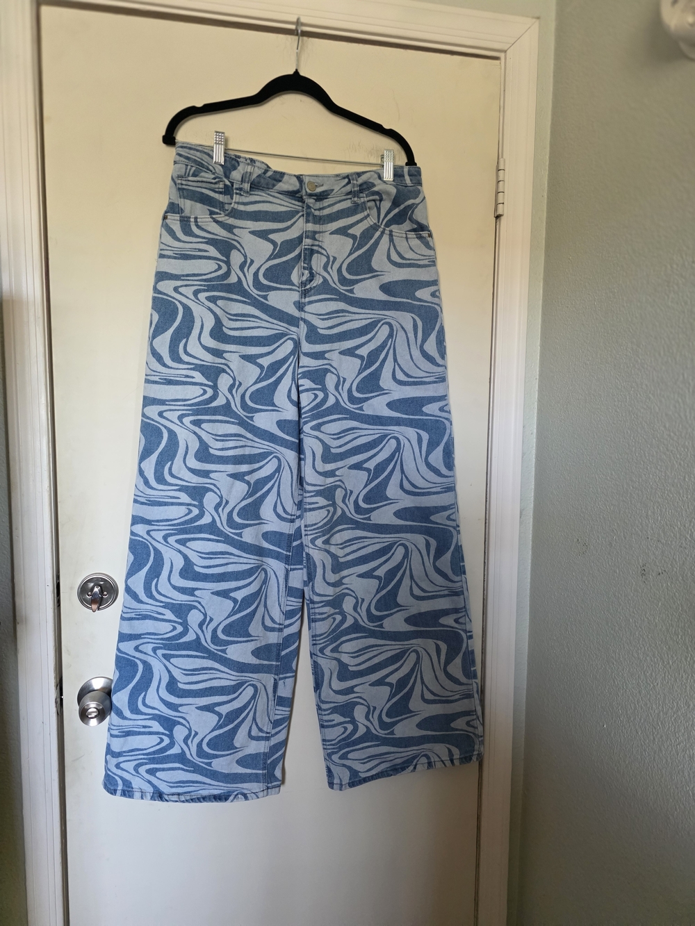 SO Blue Swirl Wide-Leg Pants